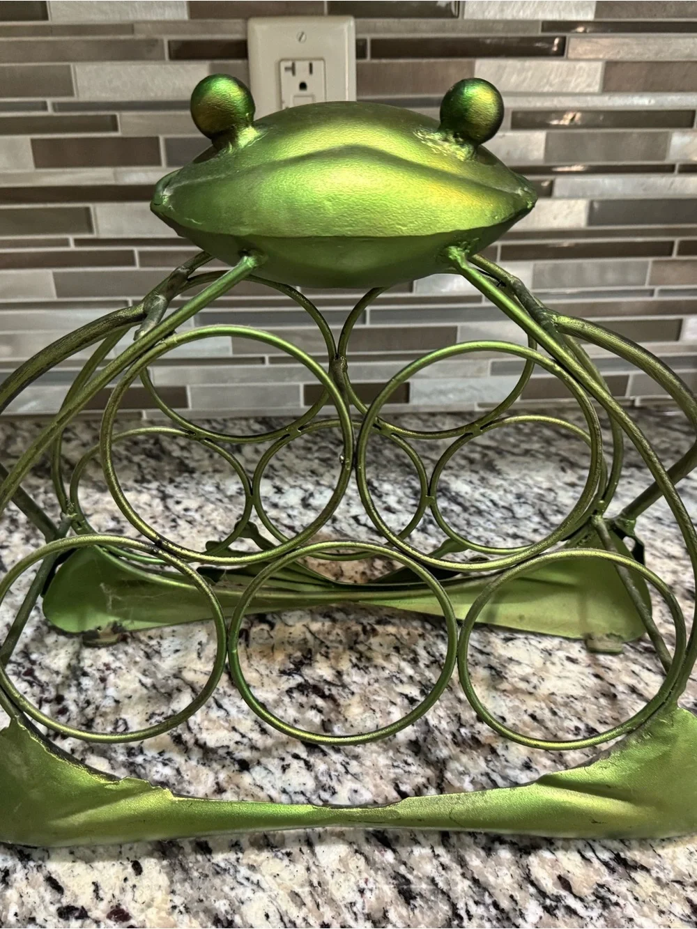 Pier 1 Imports - Green Frog Wine Bottle Rack